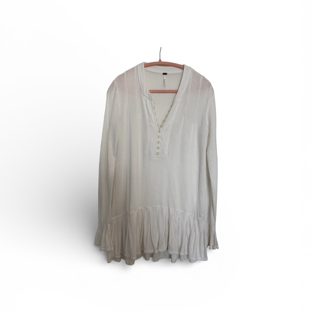 Free People White Ruffle Hem Tunic - Picture 5 of 6